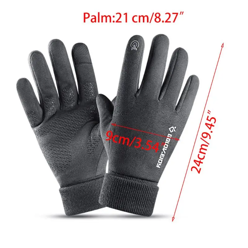 Мужские зимние перчатки из искусственной замши с сенсорным экраном, противоскользящие Светоотражающие варежки