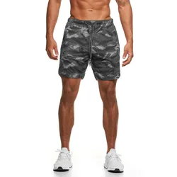 Short de Camouflage en maille pour homme, pantalon ample en soie glacée, décontracté, pour la plage, la Gym, le Fitness, la course à pied, le sport, 2021 