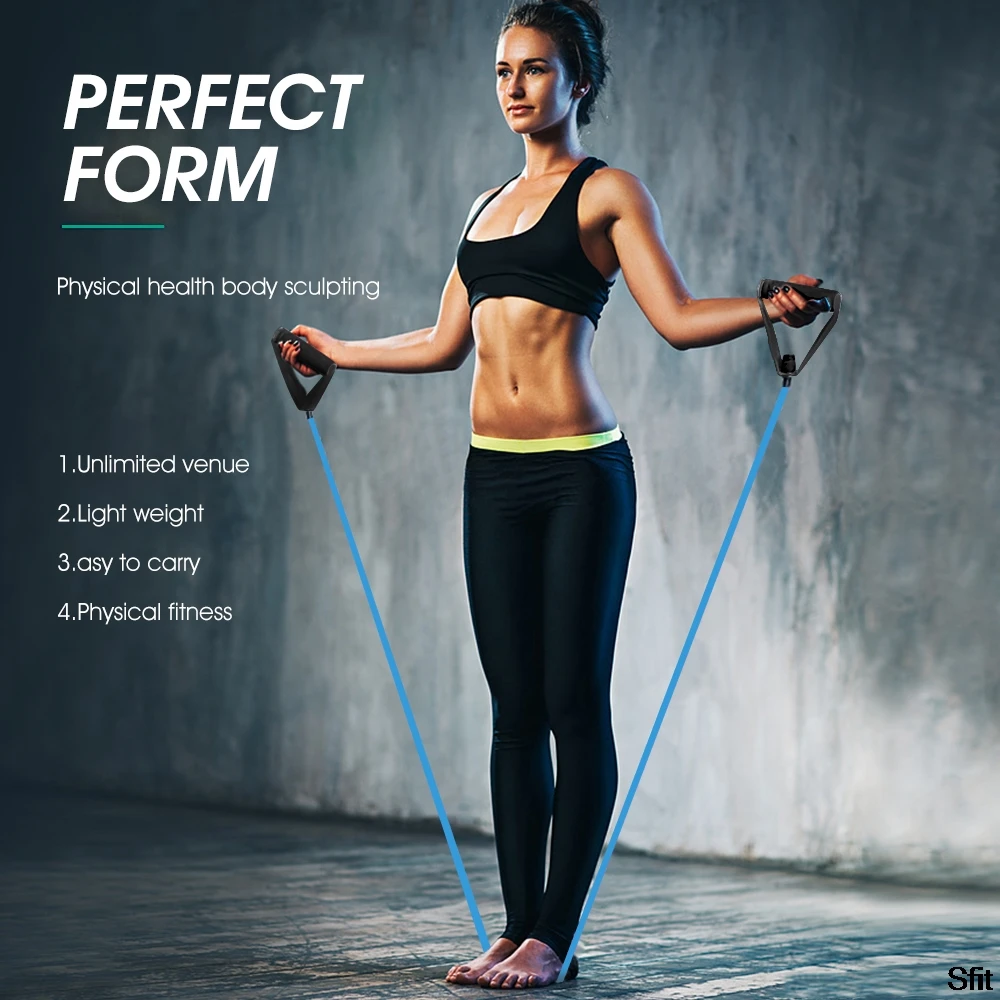 

Sfit Yoga Pull Rope Elastic Resistance Bands Fitness Crossfit Workout Exercise Tube Practical Training Rubber Expander Rope