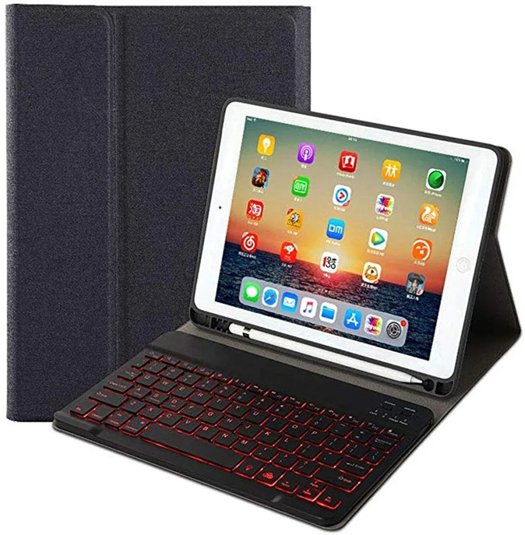 Оранжевый Для Apple iPad 7th Gen 10," съемный чехол-клавиатура Bluetooth с подставкой/съемный чехол-клавиатура с подсветкой Bluetooth - Цвет: Оранжевый
