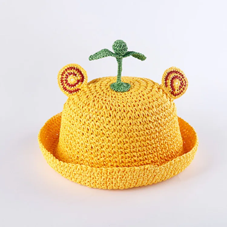 

Children Entirely Handmade Bean Sprouts Straw Hat Cute Super Meng Korean Series Mung Bean Sprouts BOY'S Girls Korean-style Colle