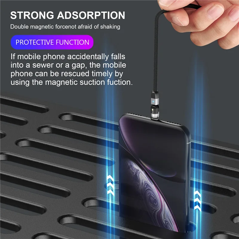 Магнитный кабель USLION usb Type C Micro для быстрой зарядки iPhone 8 Xiaomi mi 9 c зарядное