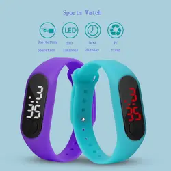 Детские часы светодиодные спортивные детские часы для мужчин и женщин PU электронный цифровой будильник браслет наручные часы для