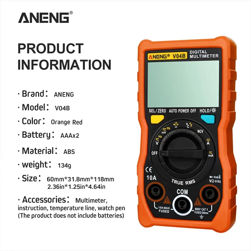 

Anti-Burn V04B Digital Multimeter Display Esr Multimeter Automatic LCD Meter High AccuracyPower Supply off peak