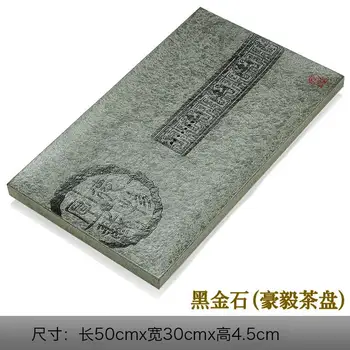 

Chinese Handmade Tea Trays Natural Black Gold Stone Tray Effort Set Drainage Table Sea