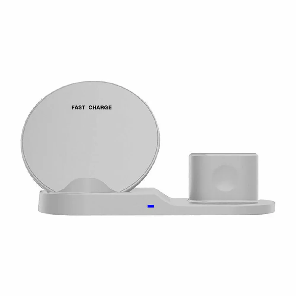 White 3 в 1 10 Вт Qi Беспроводное зарядное устройство док-станция для iPhone samsung huawei Xiaomi Быстрая зарядка подставка для Airpods для Apple Watch - Цвет: White