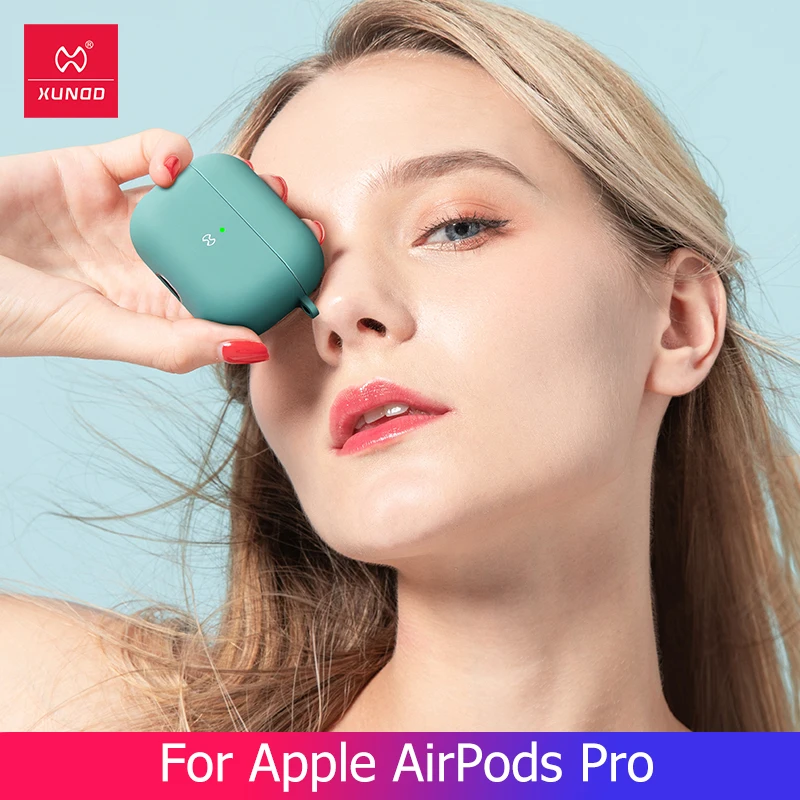 Противоударный чехол для Apple AirPods Pro жидкий силиконовый резиновый наушников