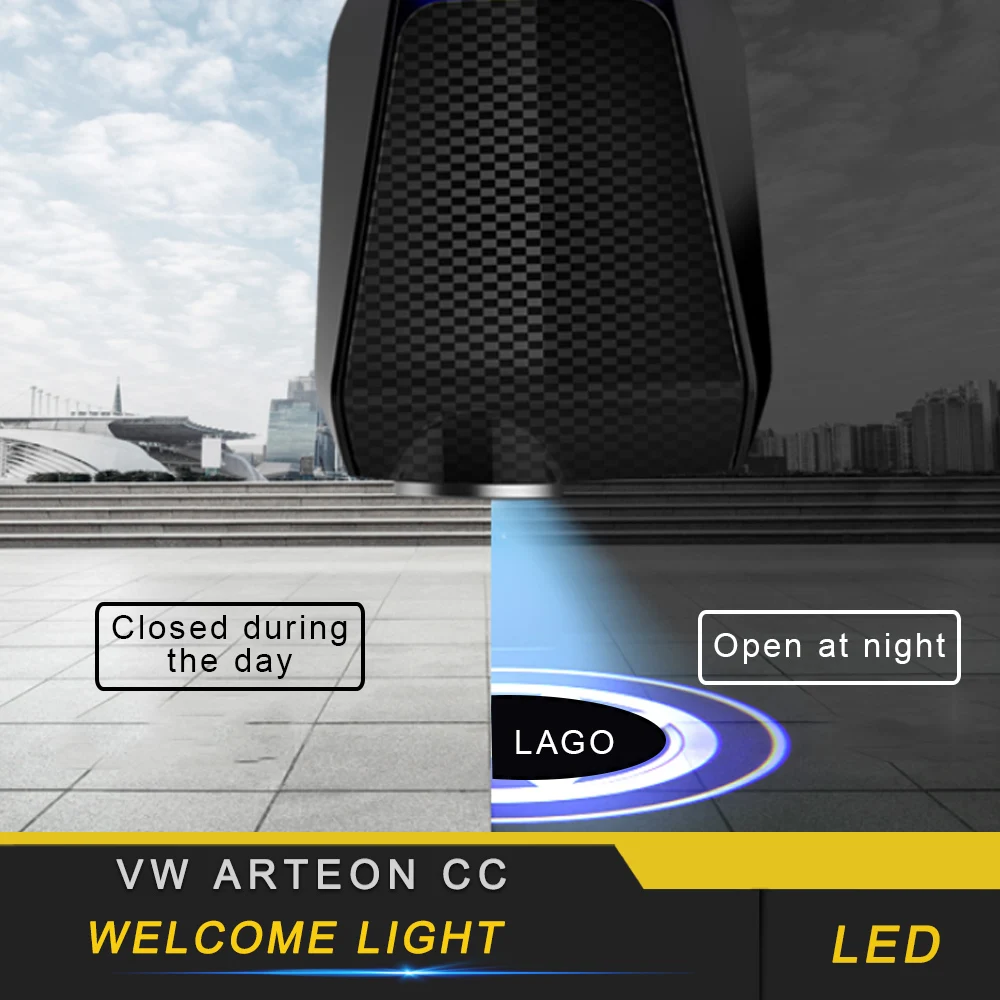 

For VW Volkswagen Arteon 2019 Wireless LED Car Door Opening Warning Welcome Lights Waterproof Strobe Flashing Lamps