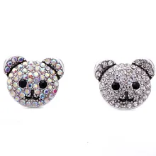 20 шт новые ювелирные изделия 18 мм Хрустальный Мишка со стразами металлические кнопки подходят 18 мм браслеты для женщин