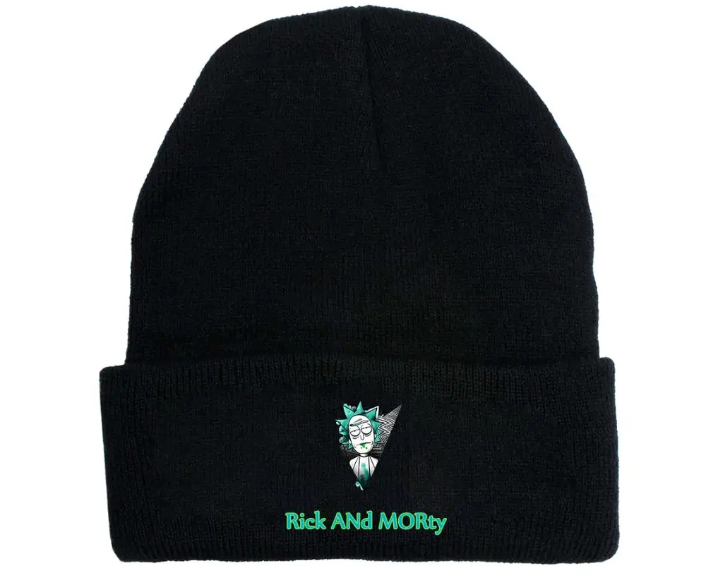 Rick Beanies Rick and шапка Морти эластичная брендовая теплая зимняя вязаная шапка унисекс с вышивкой облегающая шапка для уличных танцев