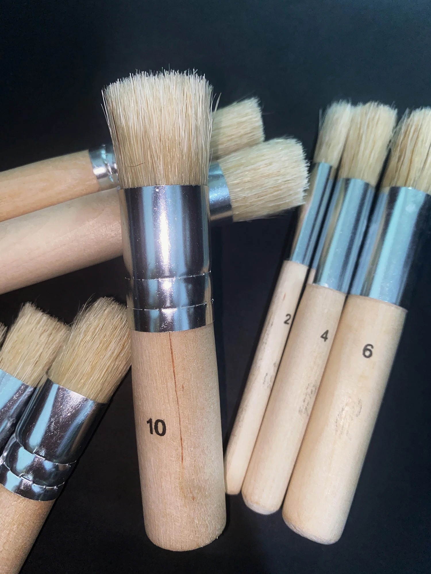 

3pcs/Set High Quality Natural Wooden Bristle Brushes for Stencils Painting