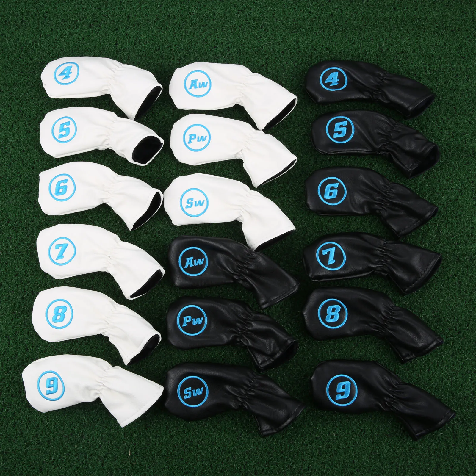 9Pcsr № 4,5, 6,7, 8,9, AW, SW, PW клюшки для гольфа головные уборы комплект клуба Водонепроницаемый из мягкой искусственной кожи клюшек для гольфа клюшки шлем