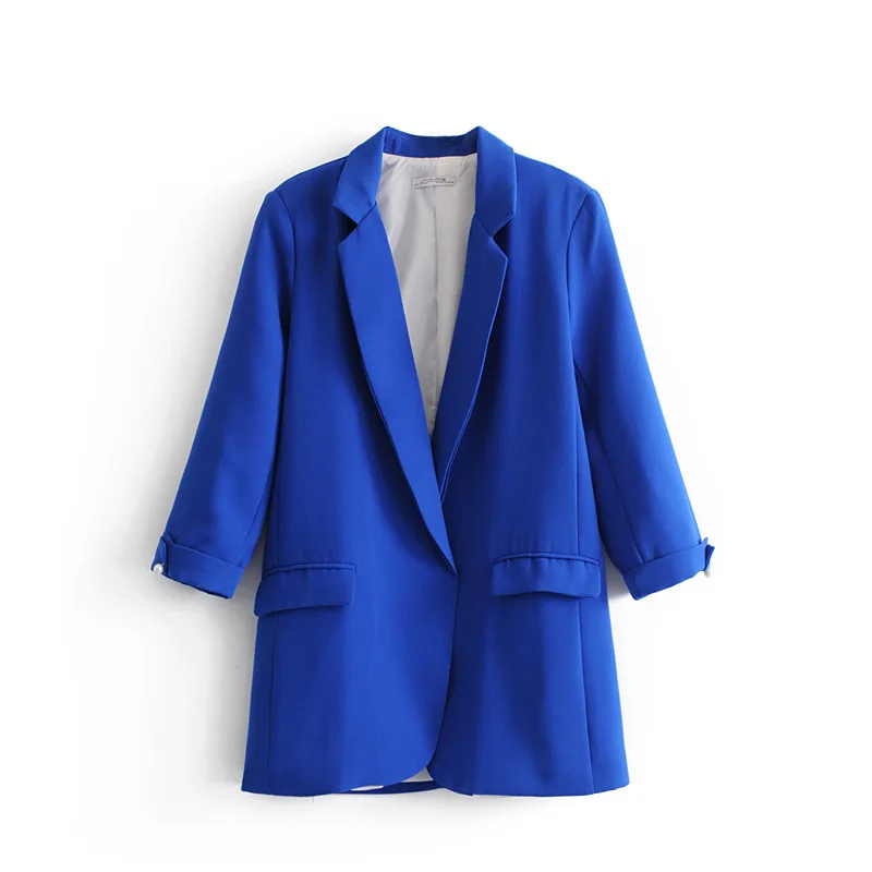

28td-27142 2018 Spring New Style Casual Wind WOMEN'S Dress Solid Color Slim Fit Mid-length Suit