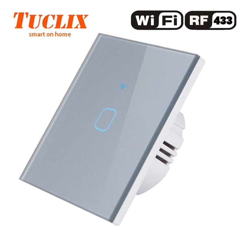 TUCLIX EU/UK настенный светильник с Wi-Fi, 1 комплект, 1 способ, 110-240 В, Кристальное стекло, панельный переключатель, водонепроницаемый, с сенсорным управлением