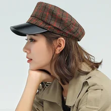 Новое поступление клетчатые повседневные женские винтажные кепки с козырьком темперамент удобные регулируемые свежие простые трендовые уличные дикие козырьки