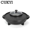 CUKYI Electric chafing dish Electric baking pan smokeless nonstick pan large barbecue dish 1360W Aluminum Adjustable temperature 4