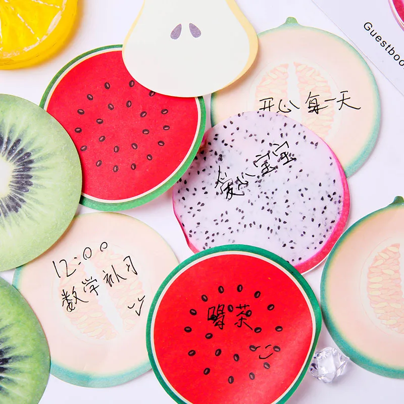 

25pages cute kawaii cartoon fruit post-it sticky notes book mark message memo pad index Planner office stationery Sticker gift