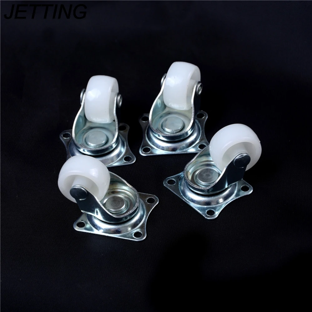 Roulettes pivotantes universelles en Nylon PP blanc, 1 pouce, 10kg, 4 pièces/lot