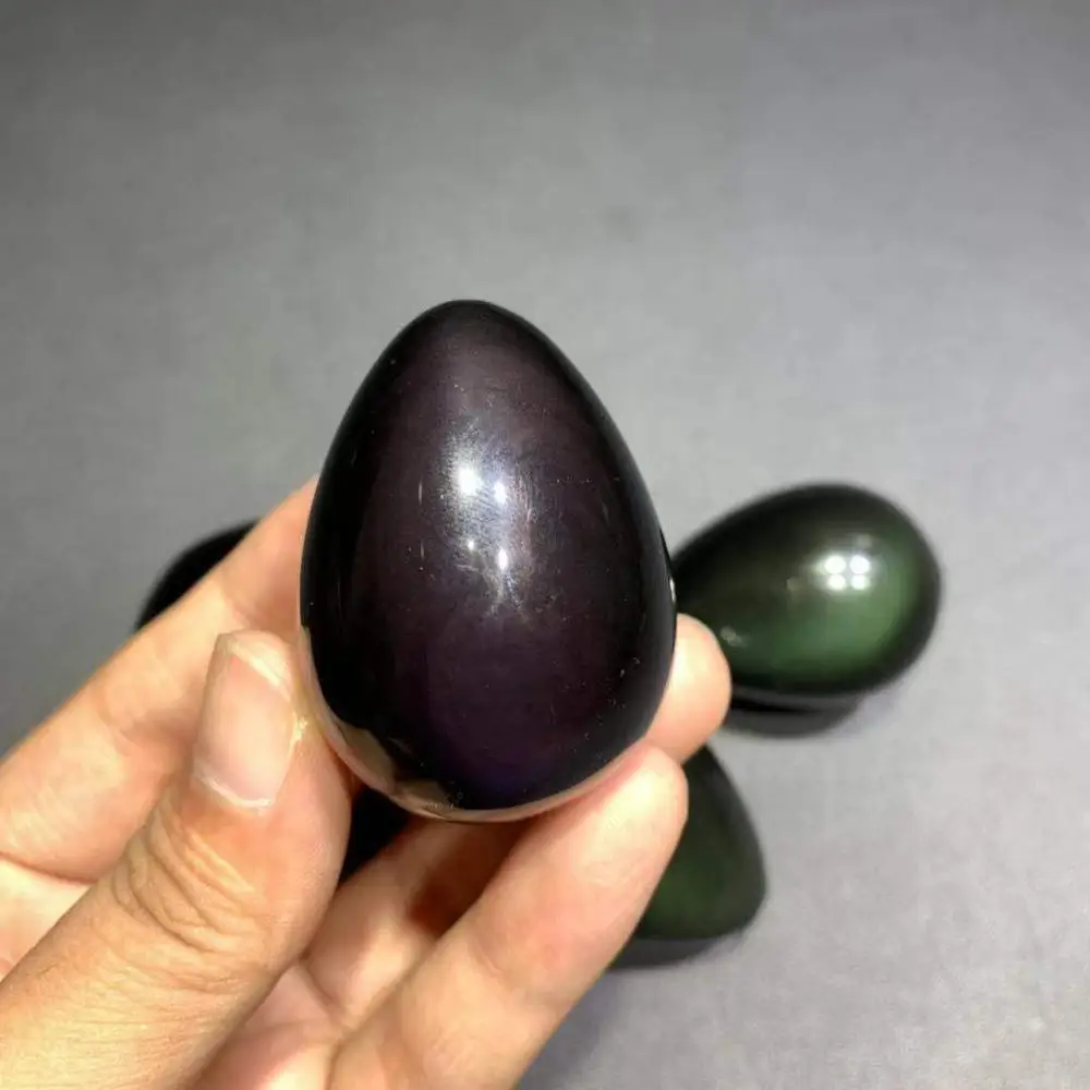 natural rainbow obsidian small egg Crystal craft spheres quartz ball