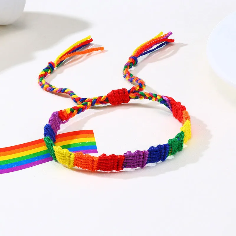 Abl2311 Show Your True Color Rainbow Lgbt Gay Lesbian Pride Braided Cord Handmade Bracelets