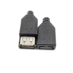 mini usb female socket Type A Plug Female Buckle Wire Type Welded Connector USB Master Plastic Shell Jack Tail Sockect Terminals