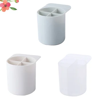 

3 Pcs Wall Mounted Storage Box Desk Stationery Organizer Plastic Box for Holding Stationery (Round Four Lattice White Grey Tran