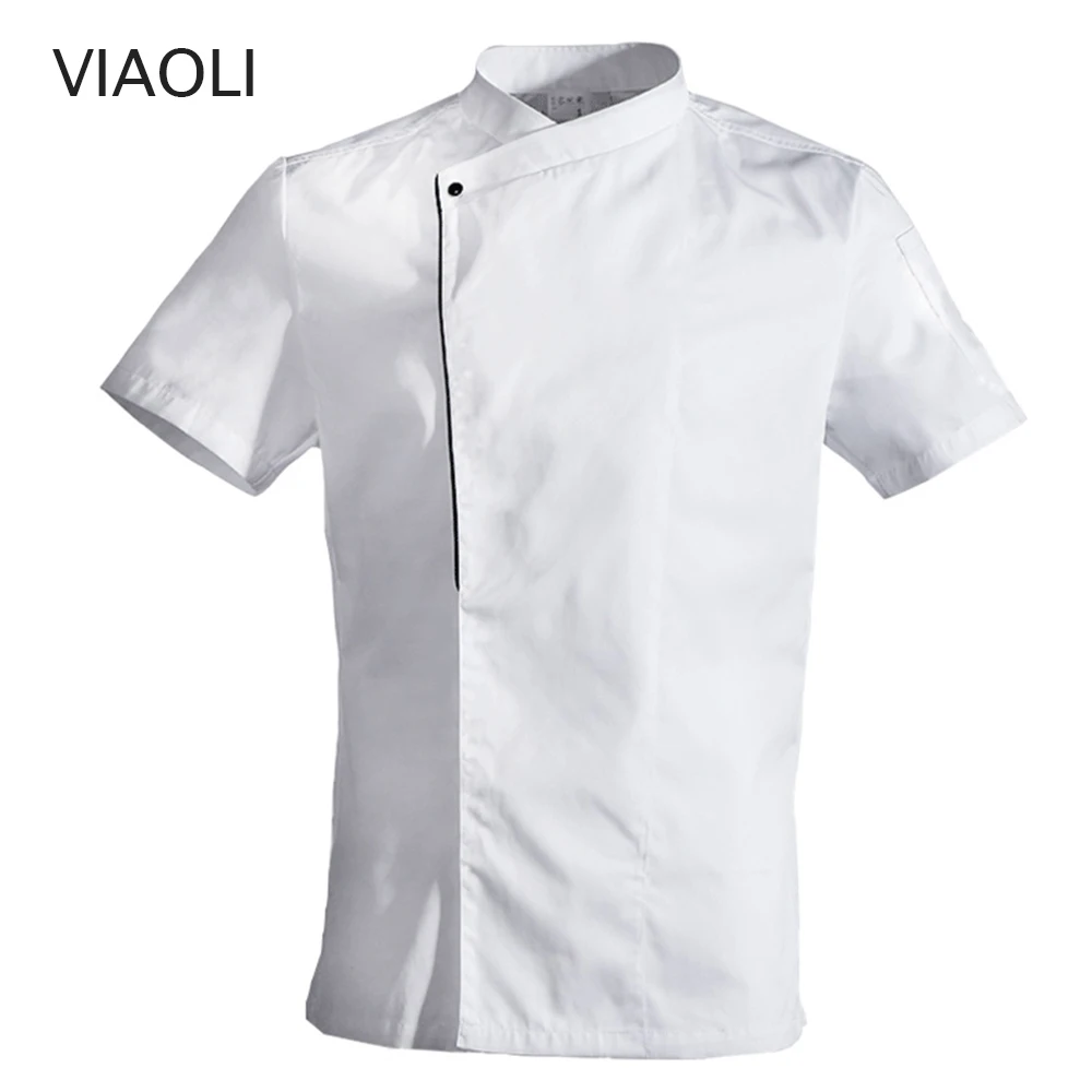 

White Chef Jacket Woman Breathable Mesh Chef Jacket Hotel Chef Uniform Short Sleeve Restaurant Kitchen Bakery Unisex Wholesale