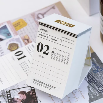 

2020 Simple Mini Desktop Calendar 366 Days Portable Calendars Daily Schedule Planner Yearly Agenda Organizer