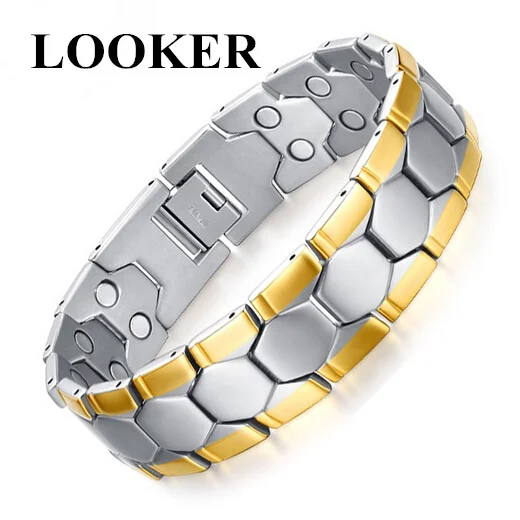 Магнитные браслеты для здоровья LOOKER спорта и футбола Мужская цепочка с шармом