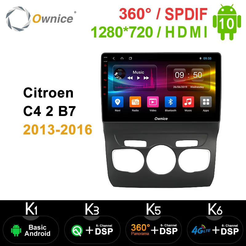 Ownice 8 ядер Android 10 0 автомобильный DVD GPS Navi плеер Автомобильный стерео k3 k5 k6 для Citroen C4
