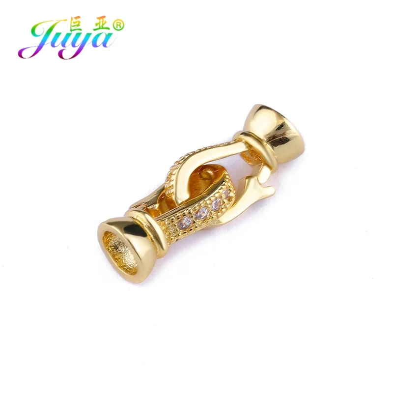 Juya DIY жемчуг ювелирные изделия фиттинги крепёж соединительные зажимы для ручной работы Бисероплетение драгоценные камни браслет из жемчужин ожерелье изготовление материала - Цвет: Gold