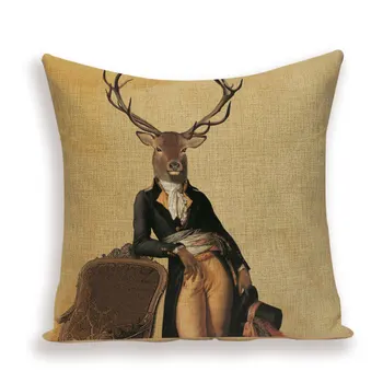 

Hot Sale Nordic Elk Cushion Covers Rustic Pillow Finery Deer PillowCase Chair Large Linen Home Decor Animal Pillows Covers Case