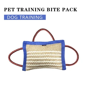 

1 PC Dog Pet Supplies High-quality Durable Wear-resistant Dog Bite Rush Linen 3 Handles Pillow Training Equipment Toy VV