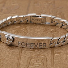 S925 стерлингового серебра мужчины и женщины личности старый браслет Мода в форме сердца буквы цепи Шарм Браслеты