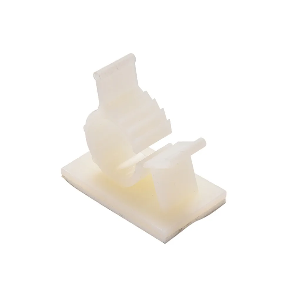 White Adhesive Cable Clips Clamps Car Wire Tie Mount Drop Wire Holder for Car/Office/Home 10mm 10PC