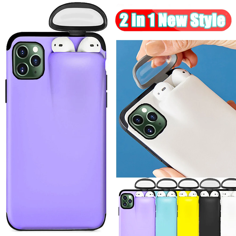 Чехол для iPhone 11 Pro Max Xs Xr X 10 8 7 6s Plus чехол держателя AirPods Жесткий новый дизайн