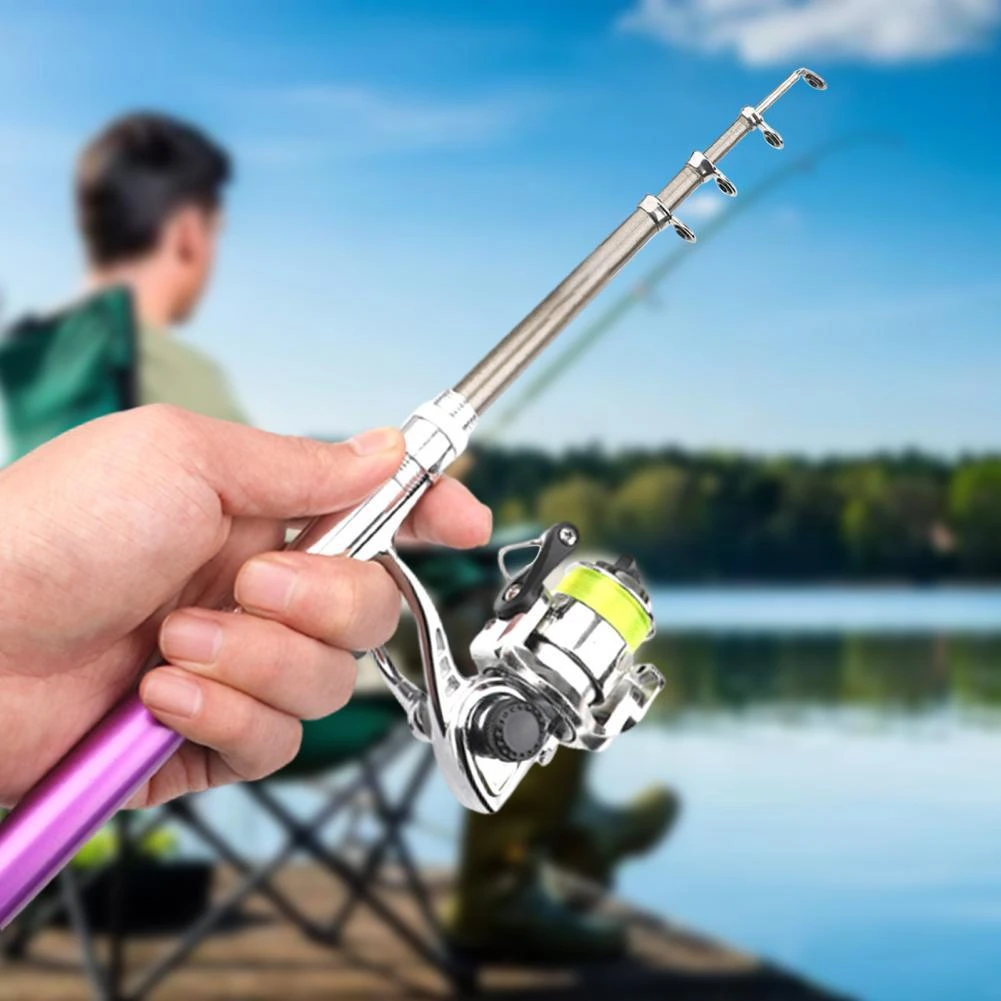 1.6m Outdoor Portable Pen Shape Telescopic Mini Fishing Pole Rod with Metal  Spinning Reel Wheel Winter Fishing Rod Tackle Set|Rod Combo| - AliExpress