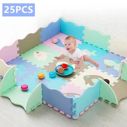 Tapis de jeu pour enfants, 25 pièces, jouets pour bébés, doux, Center d'activité au sol, tapis rampant, Puzzles 