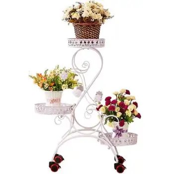 

Ou Shi, Wrought Iron Multi-layer Mobile Push-pull Showy Pulley Console Pot Frame Sitting Room Balcony Flower Wearing Special Off
