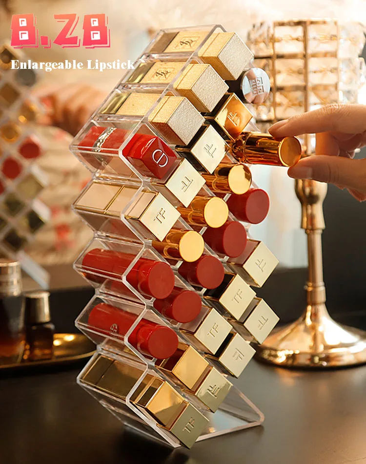

Lipstick Storage Box Popular Creative Transparent Acrylic Desktop Finishing Storage Box Counter Household Lipstick Display Stand