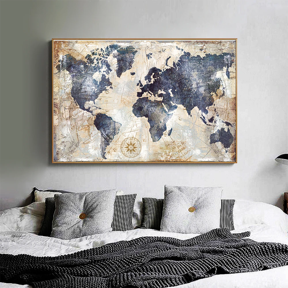 

Blue Red Gold Abstract Canvas Painting Wall Art Picture for Living Room Art Poster Decoration Picture