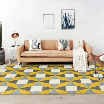 

Creative Geometric Patchwork Printed Carpets Nordic Simple Living Room Sofa Chair Area Rugs Bedroom Bedside Anti-slip Floor Mat