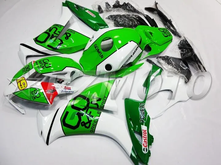 Впрыска ABS Полный обтекатели комплект Подходит для HONDA CBR1000RR 2012 2013 15 CBR 1000RR 12-15 CBR1000 обтекатель комплект зеленый белый