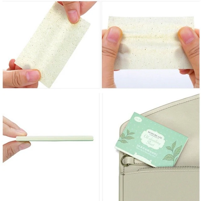 100pcs Korea Fragrant Tissue Paper Face Oil Absorbing Paper Plant Fibres Breathable Blotting Handkerchief Color Random Delivery 5