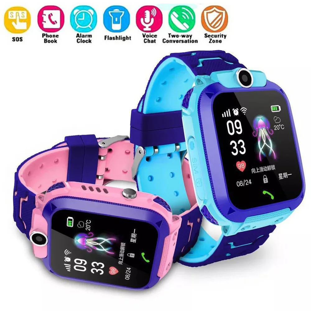 Reloj inteligente GSM para niños, dispositivo con pantalla táctil, rastreador GPRS LBS, SOS, buscador localización de llamadas, impermeable, tarjeta SIMS, cámara - AliExpress