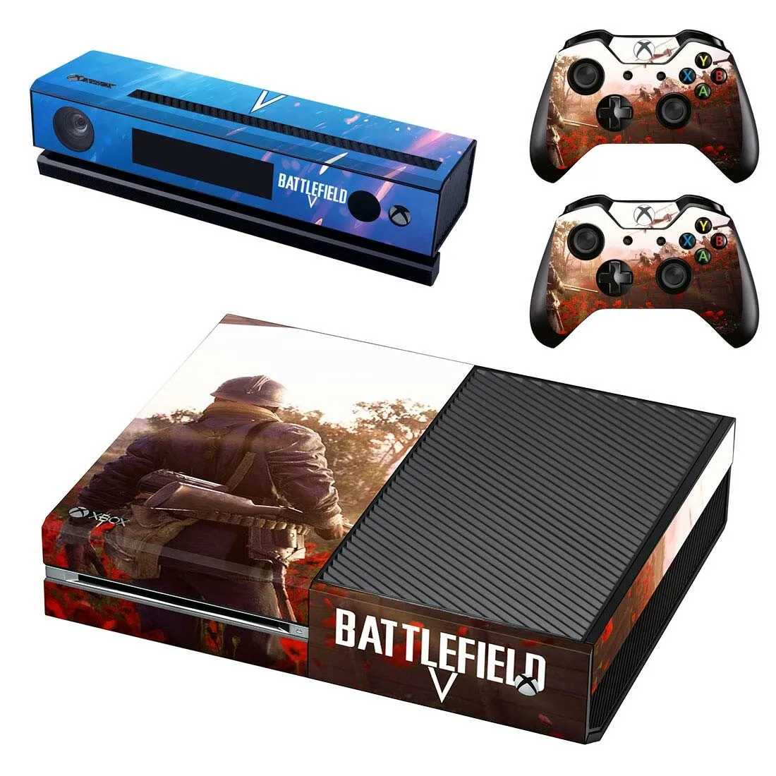 Наклейка Battlefield V s для xbox one виниловые наклейки для кожи Стикеры для xbox one консоль Kinect два контроллера Скины