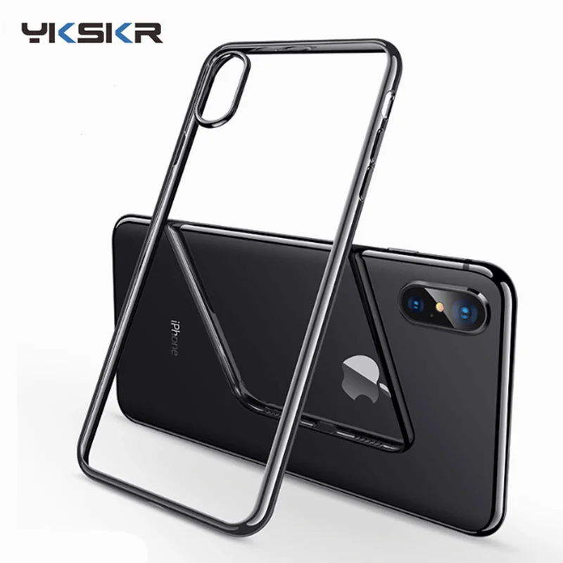 

Electroplated Case For iPhone 6 6s 7 8 Plus Luxury Transparent Soft Silicon Plating Cover For iPhone 11 Pro Max X XR XS shell
