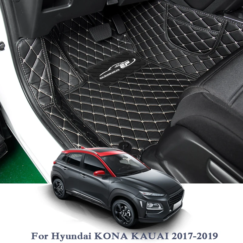 Car Styling Car Floor Mat For Hyundai Kona Kauai Tucson 2015 2018 LHD