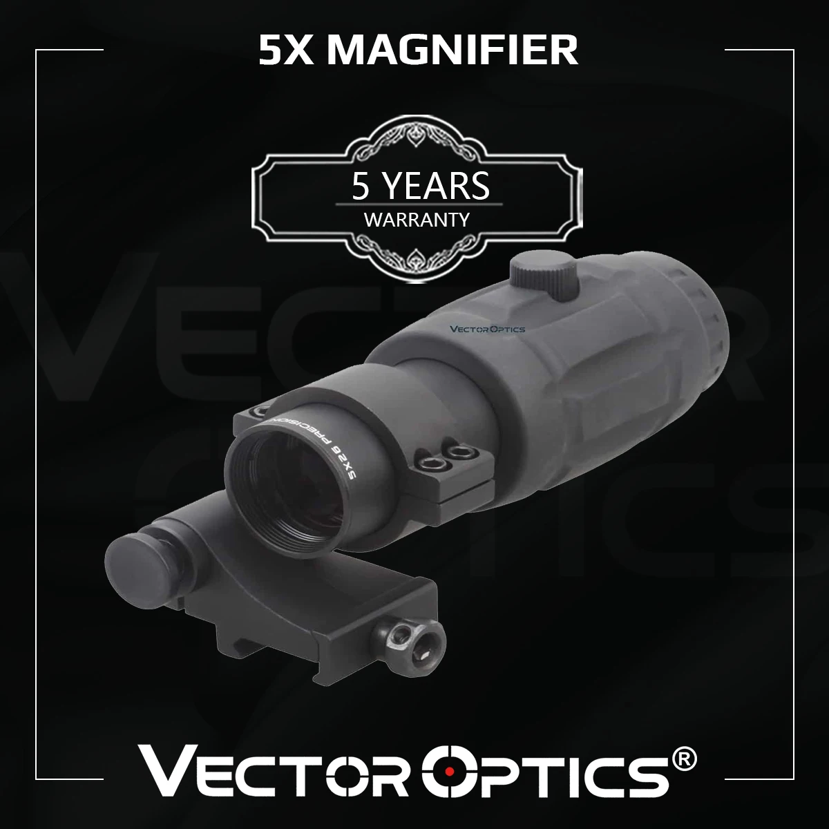 Vector Optics Tactical Adjustable 5x Magnifier Fit For Red Dot Holo