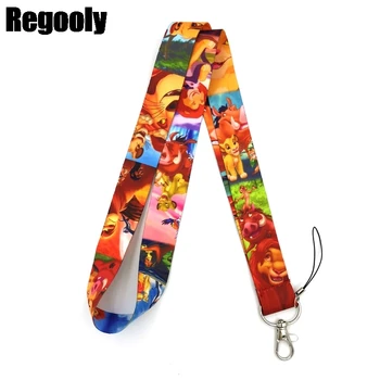 

10pcs Lion king cartoon anime Neck Strap Lanyards ID badge card holder keychain Mobile Phone Strap Gifts necklace decorations